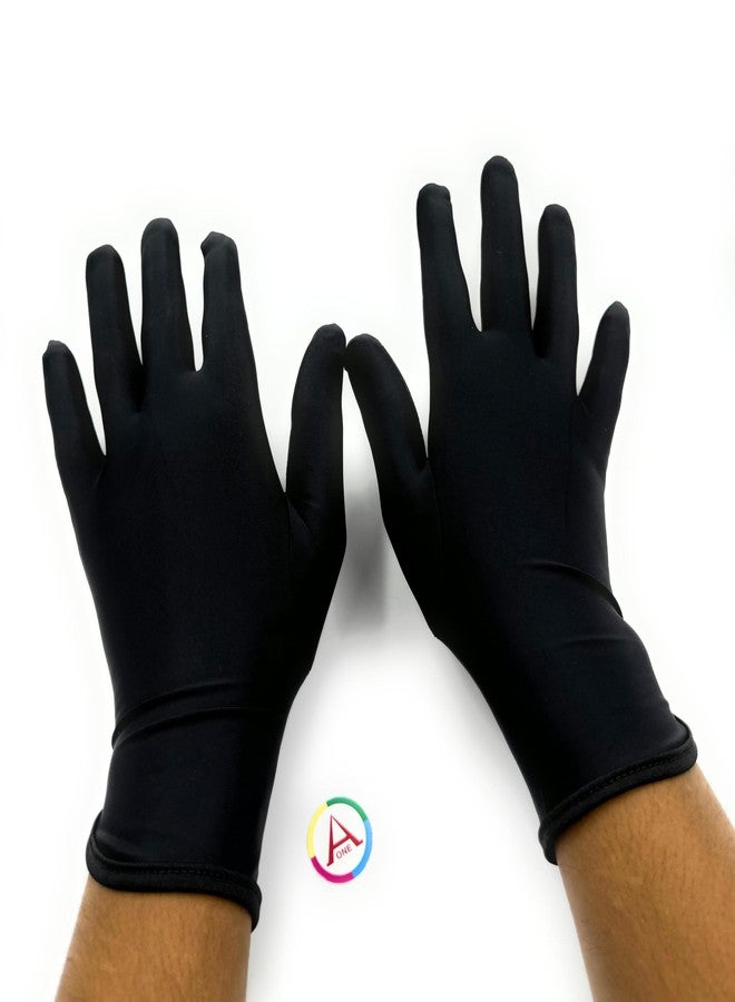 أون قفازات يد سوداء فاخرة من الألياف الدقيقة من Aone، خالية من الوبر، زوج واحد، مقاومة للبقع وبصمات الأصابع، مثالية لفحص الجودة والتعامل الآمن مع المجوهرات والماس والأحجار الكريمة، ومتاجر الساعات، كما توفر الحماية من الشمس والغبار. - Image 3